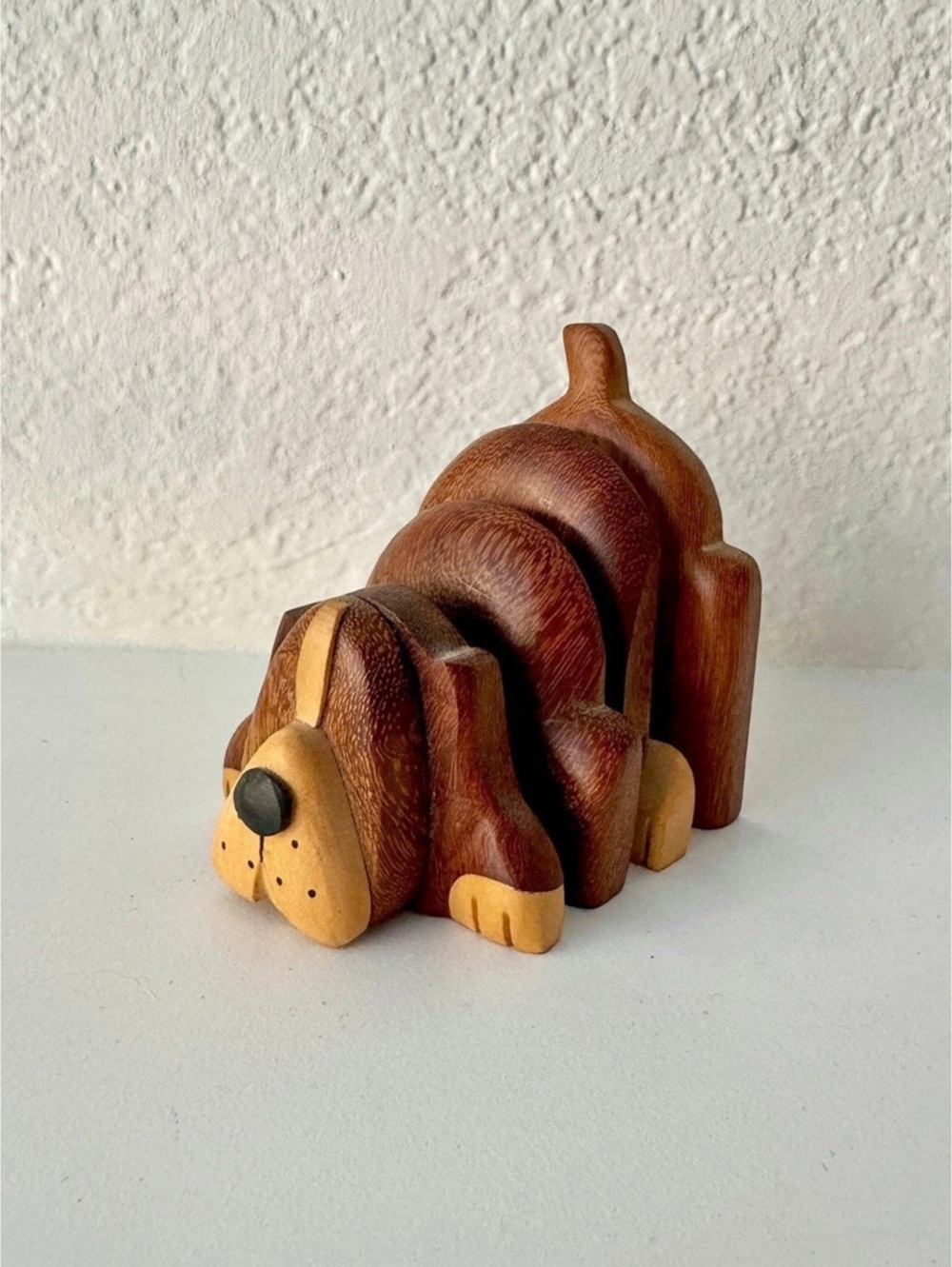 Wooden Dachshund Dog Letter Holder/ Napkin holder Adjustable